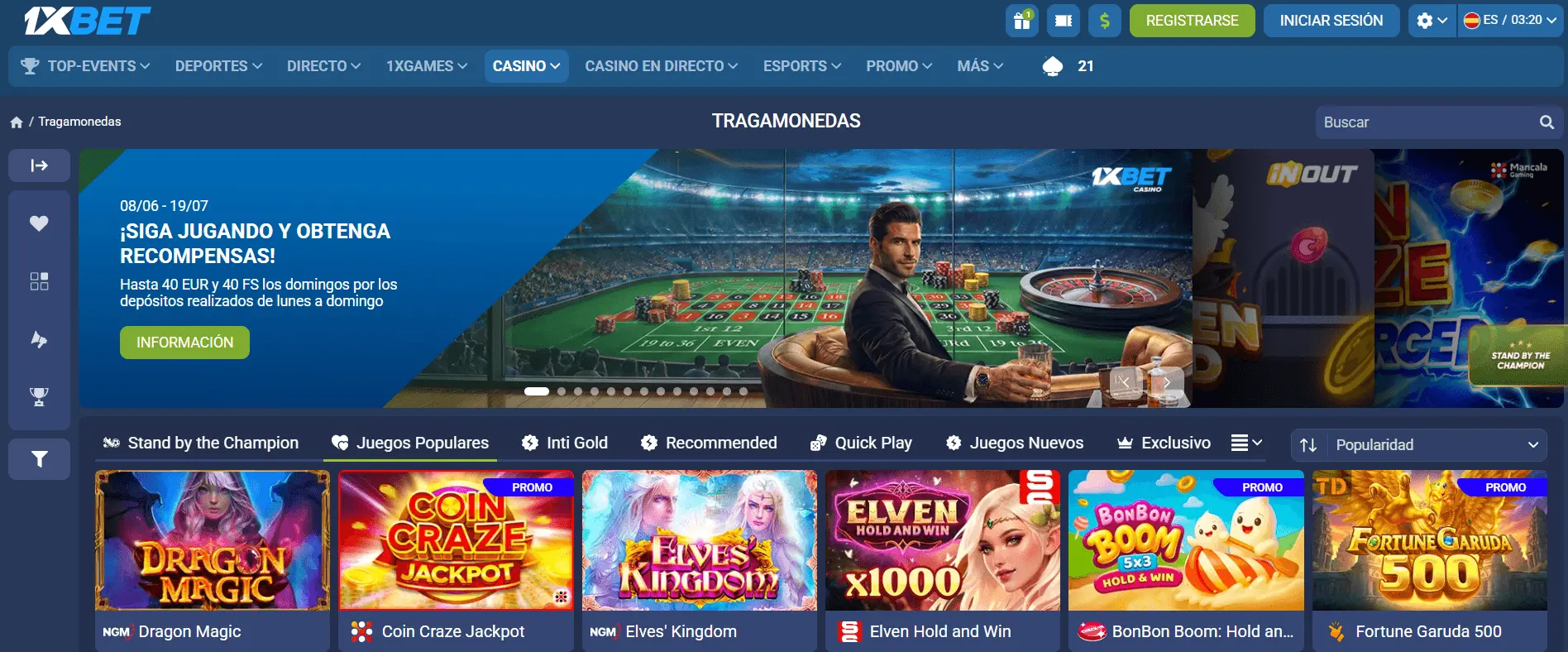 Logo de 1xBet, casino online disponible en Perú