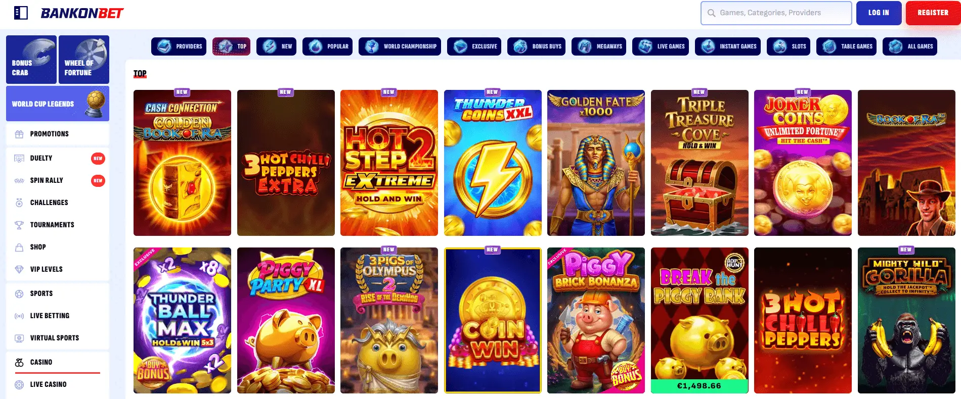 Logo de Bankonbet, casino online disponible en Perú